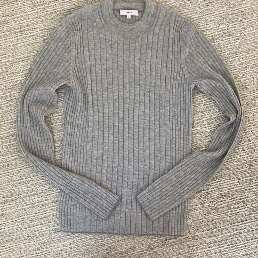 Vince Mixed Rib Cashmere Sweater - Picture 2 of 6